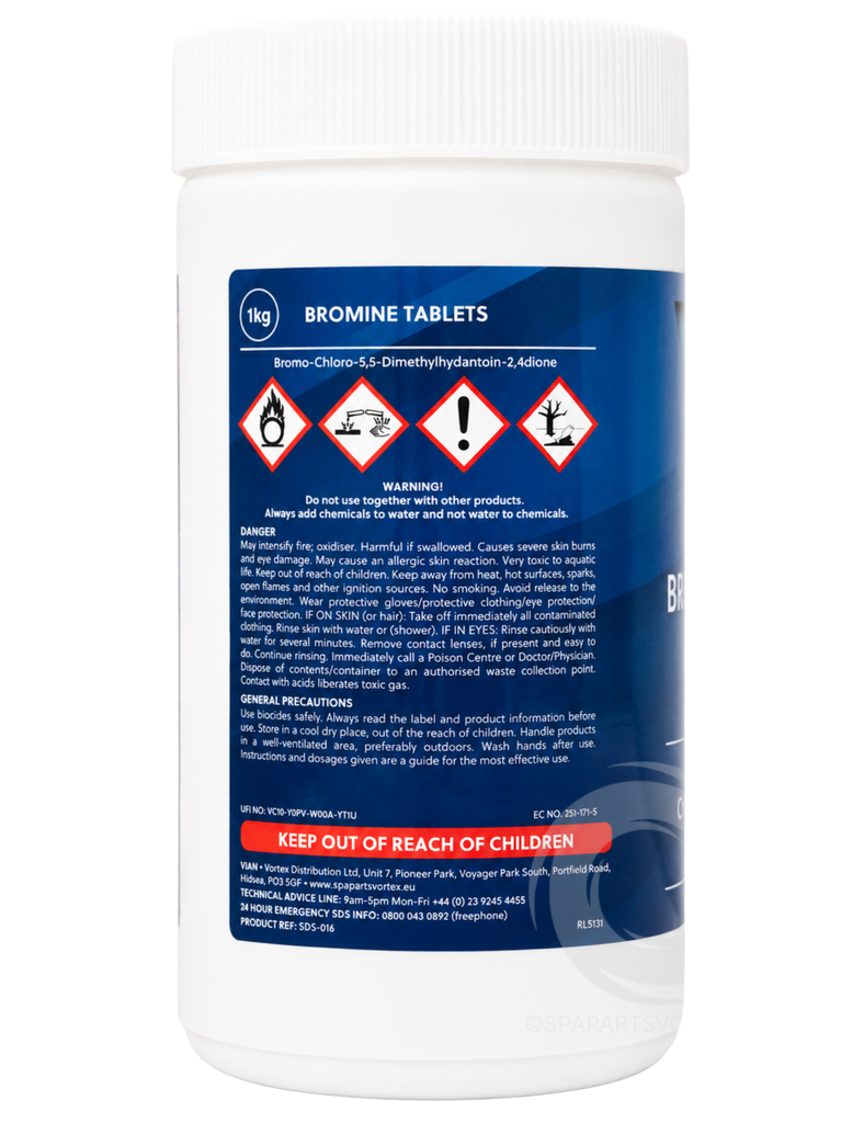 Vian Bromine Tablets 1kg - 8 Boxes of 6 (48 units)