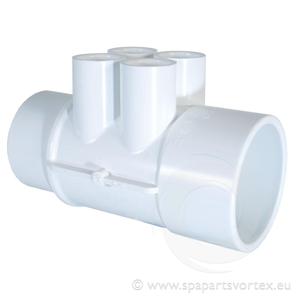 Water Manifold 2" S x 2" Spg x 1/2" S (4 Port)