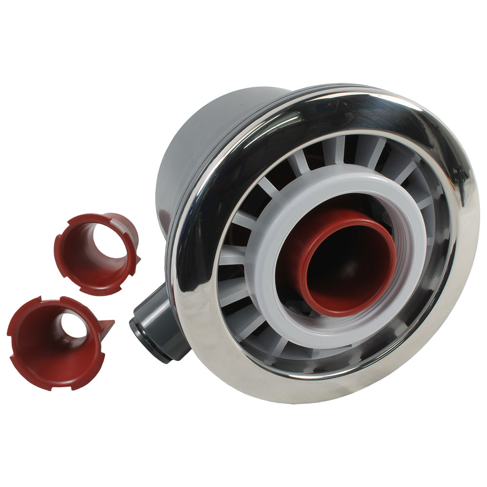 (320-6790) Marquis Spas ATV Jet SS Trim White Face, Red Eye
