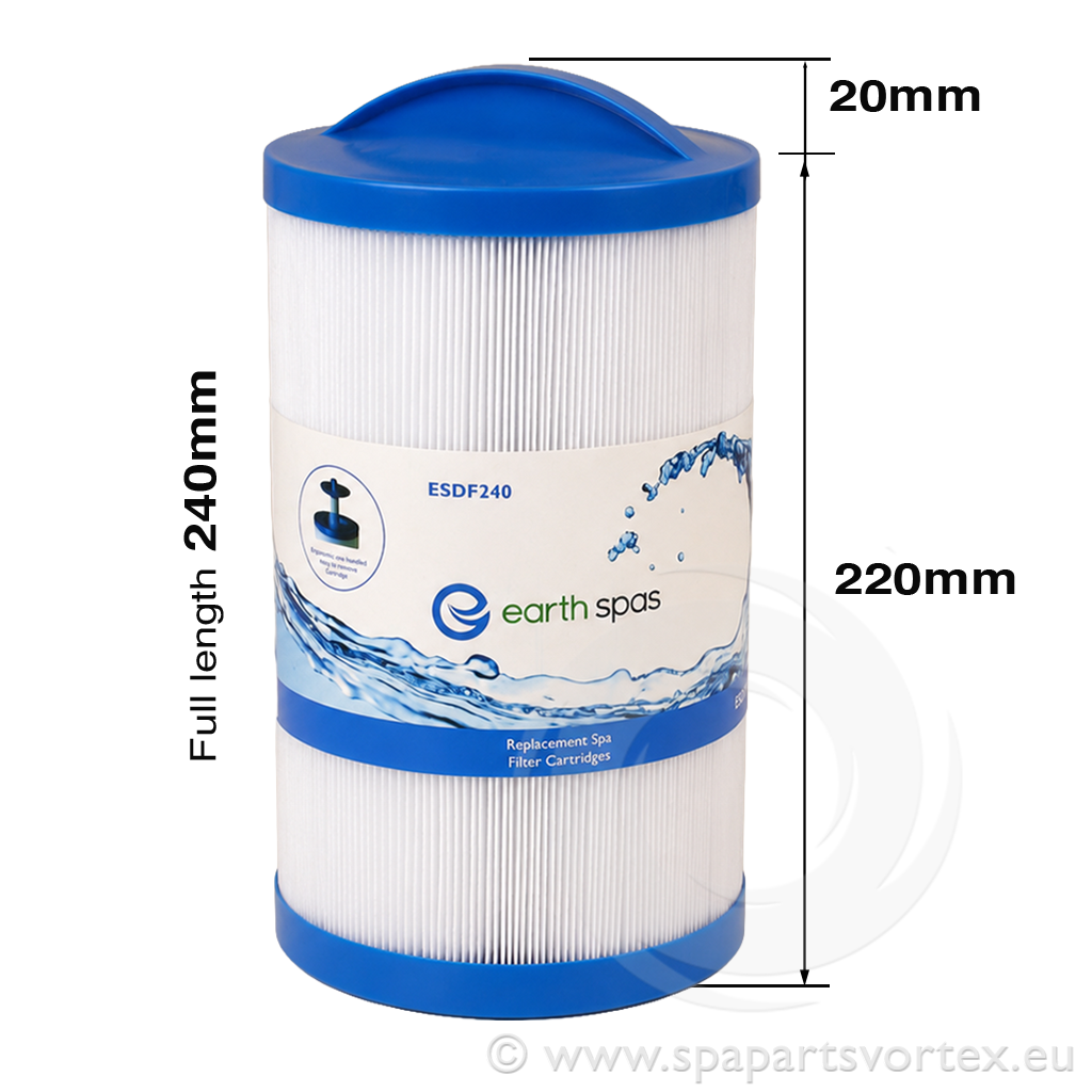[FR-EA241-B] Earth Spas Sanistream Filter Long (240mm) - Box of 9