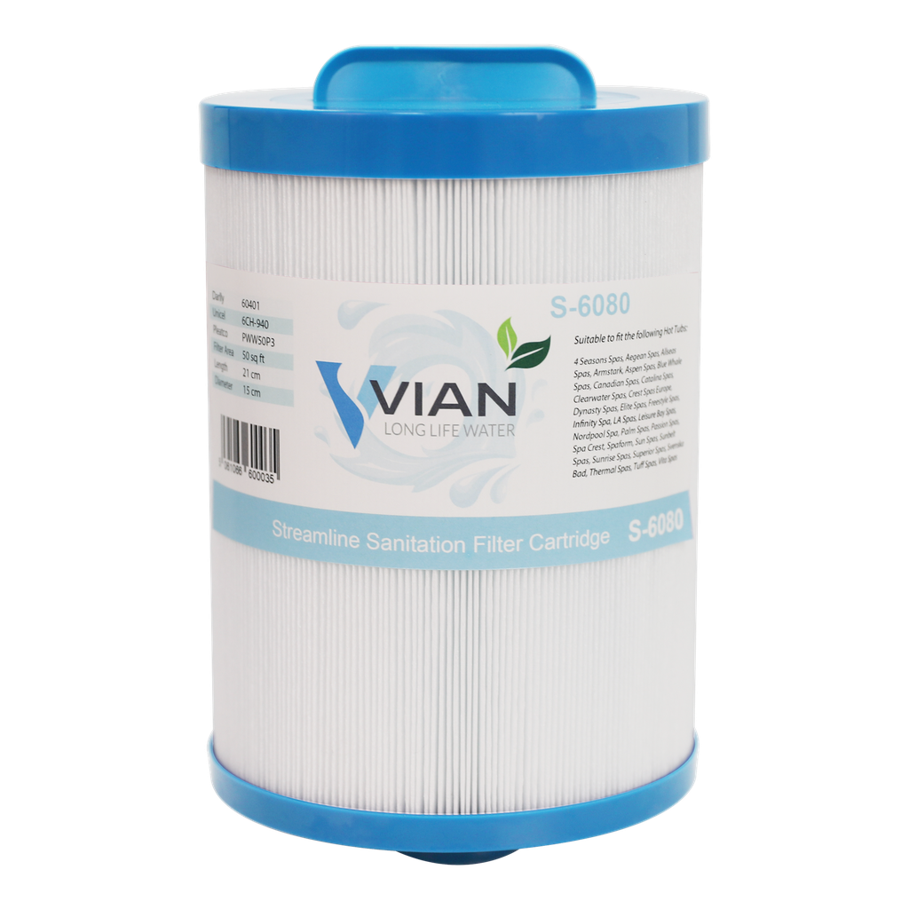 [FR-S6080-B] Vian S-6080 Hot Tub Filter (DL714/PWW50) - Box of 9