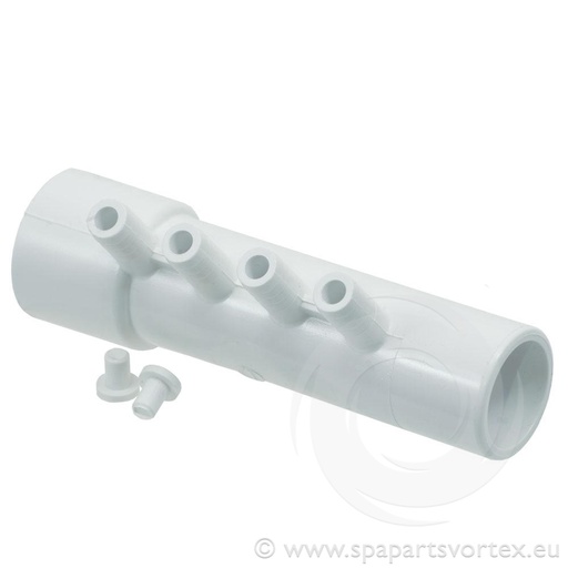 [PL-10233] Air Manifold 1"S x 1" Spg x 3/8" RB (4 Barb)