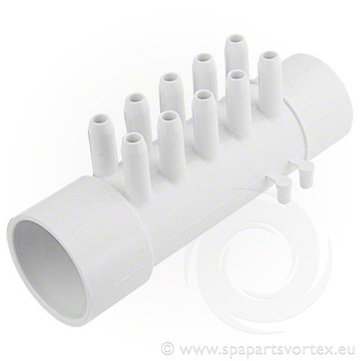 [PL-14660] Air Manifold 1.5" S x 1.5" Spg x 3/8" SB (10 Barb)